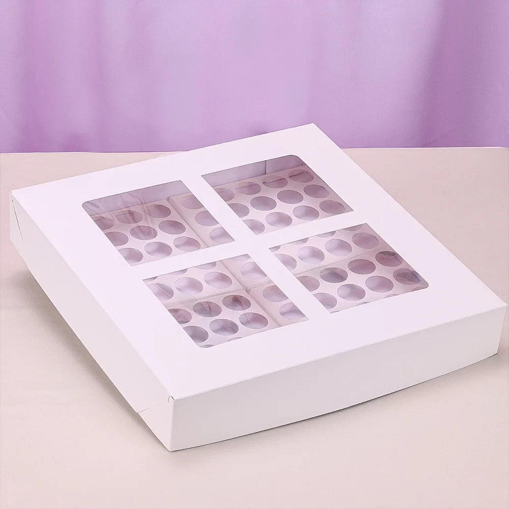 Caixa para 100 Doces com Visor e Berço Branco (10 unidades)