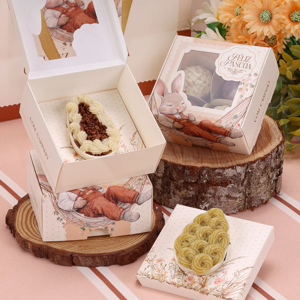 Caixa com Visor para 4 Doces ou 1 Mini Ovo 50g Acolher (10 unidades)