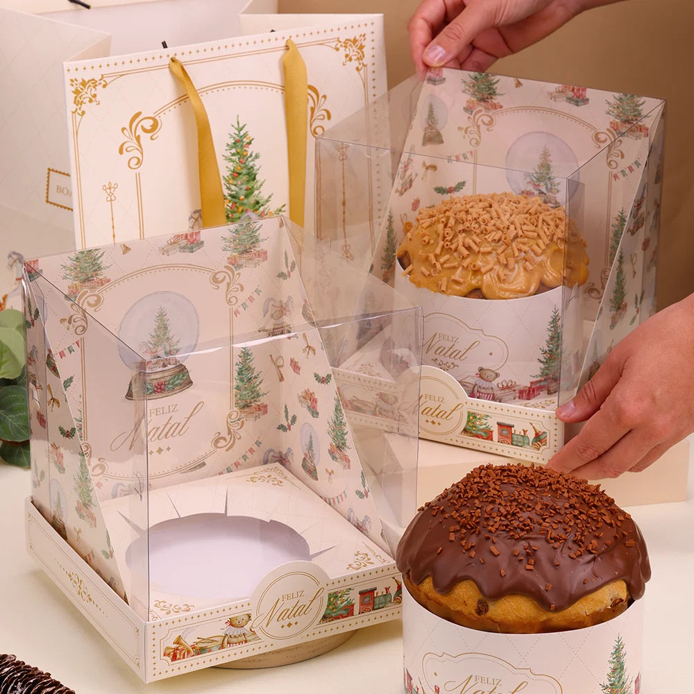 Caixa para Panetone 500g com Tampa de Acetato Candura (5 unidades)