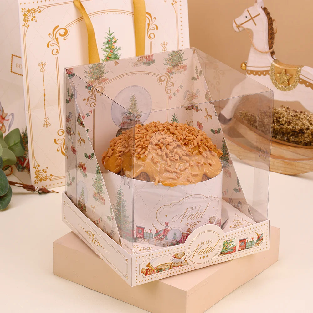 Caixa para Panetone 500g com Tampa de Acetato Candura (5 unidades)