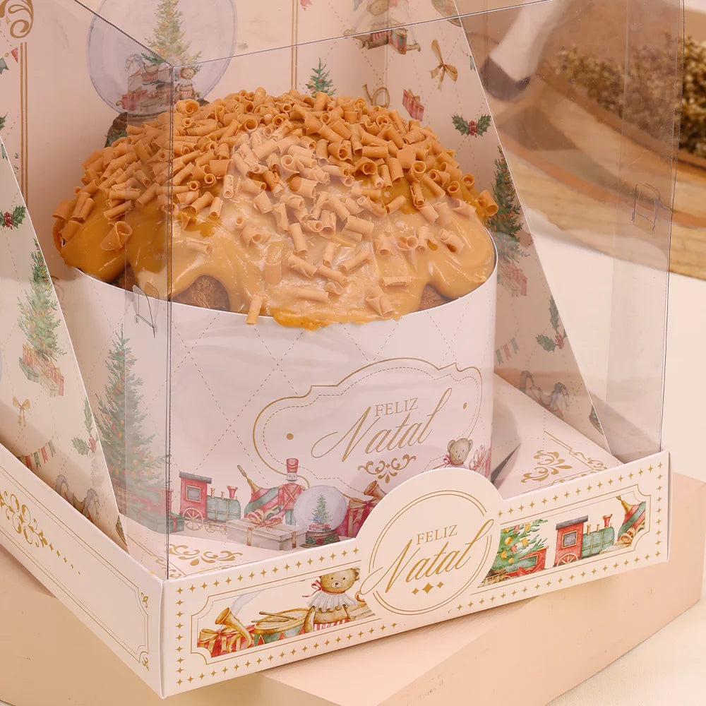 Caixa para Panetone 500g com Tampa de Acetato Candura (5 unidades)