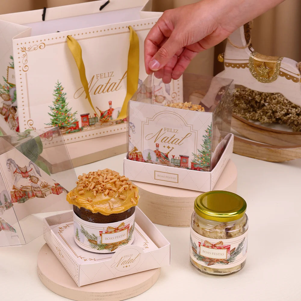 Caixa para Mini Panetone com Tampa de Acetato Candura (10 unidades)
