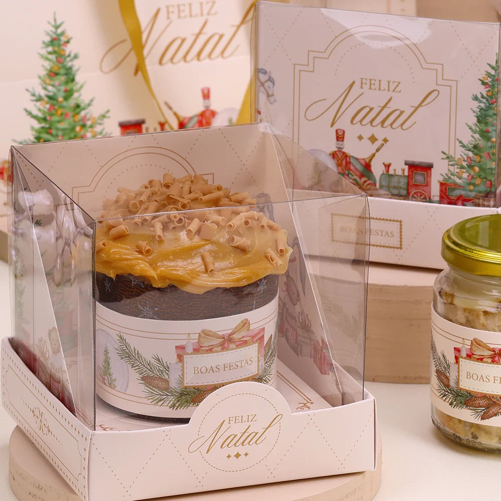 Caixa para Mini Panetone com Tampa de Acetato Candura (10 unidades)