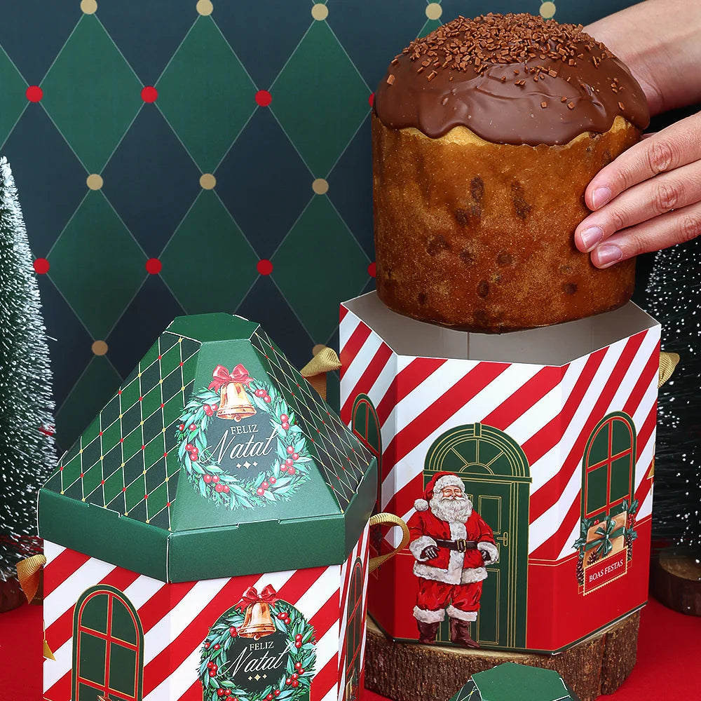 Casinha Grande para Panetone Doce Vintage (5 unidades)- 500 gramas