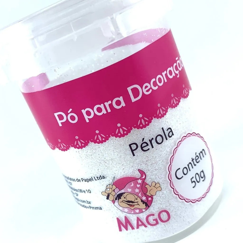 Pó Comestível Para Decoração Confeitaria Perola 50gr Mago