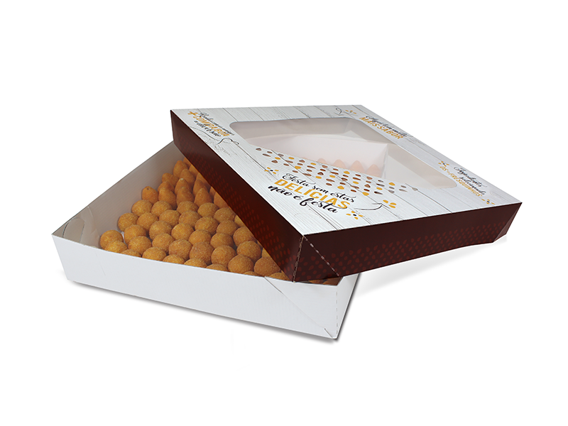 Caixa 100 com visor para doces ou salgados- kit com 10 unidades