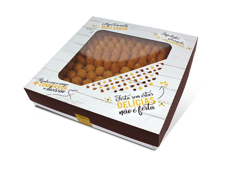 Caixa 100 com visor para doces ou salgados- kit com 10 unidades