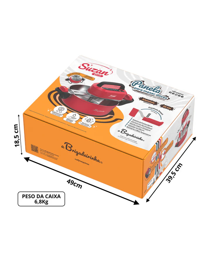 Panela para Mexer Doces Suzan Pro Alumínio 32cm- pink