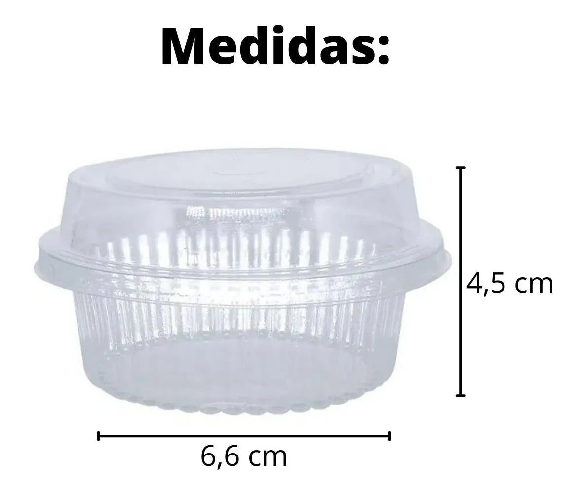 Pote PET Redondo 120ml Com Tampa Transparente - Galvanotek G645- Kit com 10 unidades