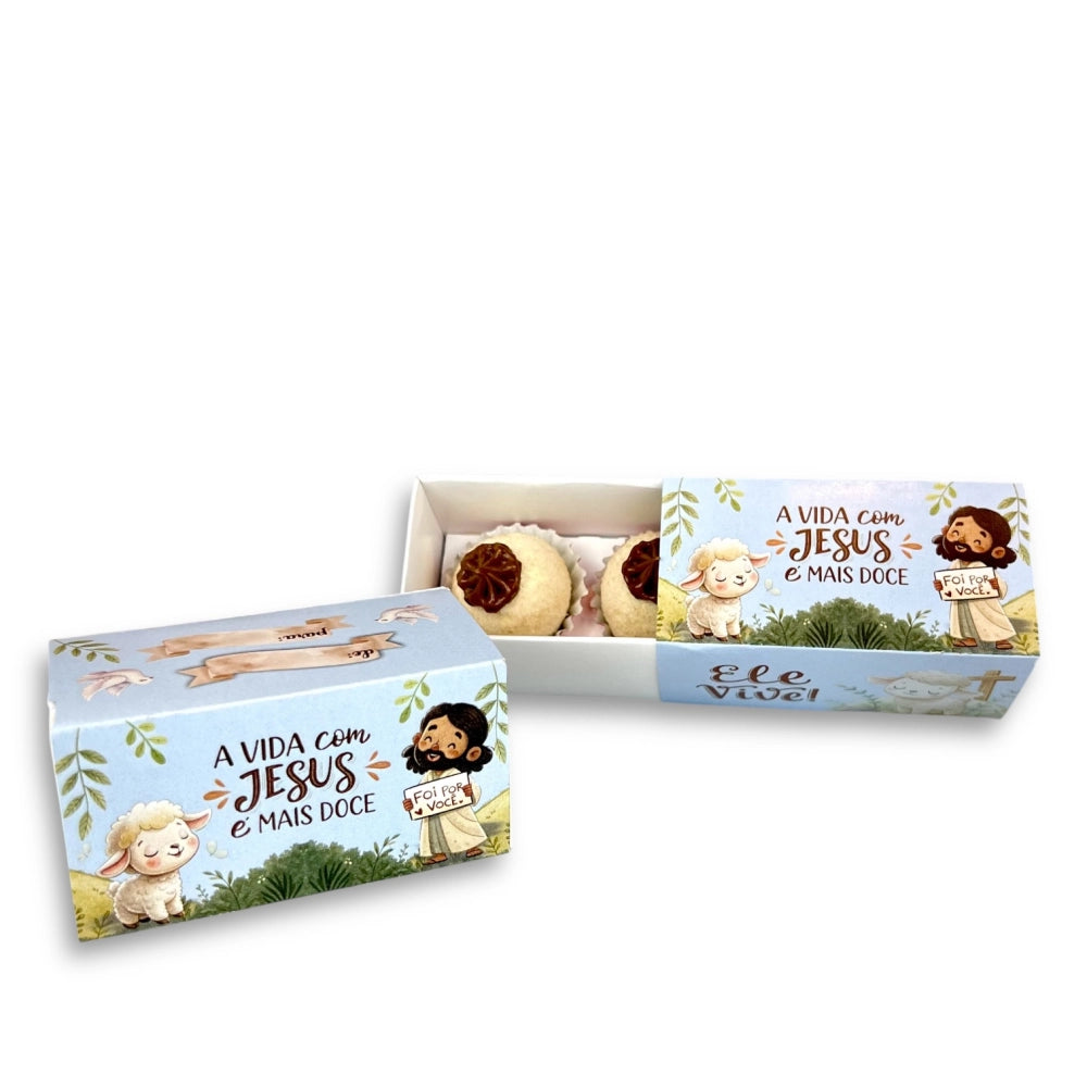 10 Caixas p/ 2 brigadeiros - Pascoa Cristã - Foi por você