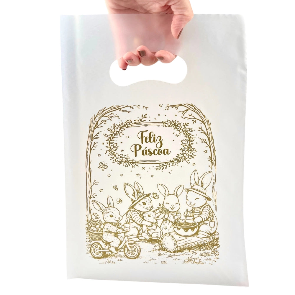 25 Sacolas Plástica 20x30 - Coleção Páscoa da Colheita