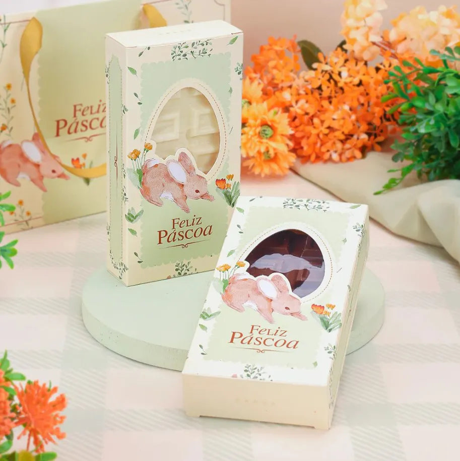 CAIXAS PARA BARRA PÁSCOA 300G C/ VISOR FLORIR 5549- 10 UNIDADES