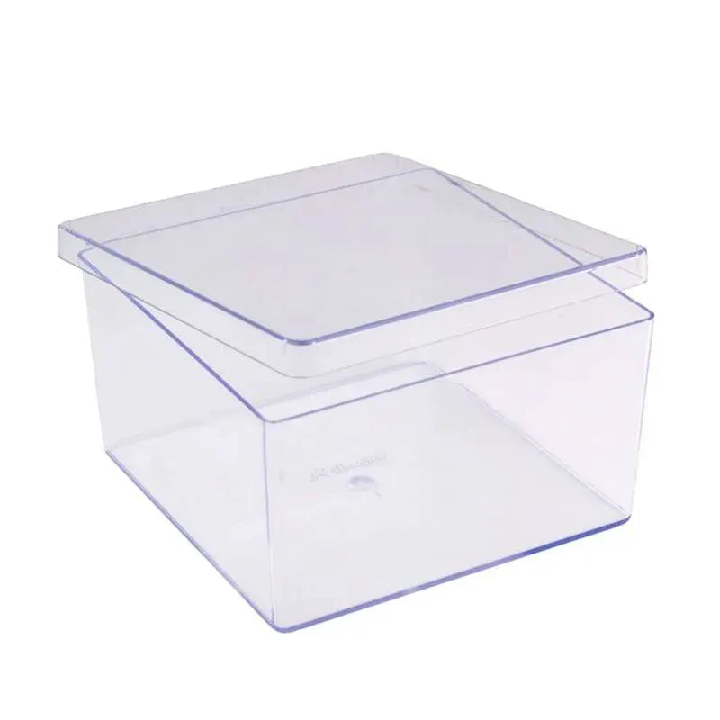 Cake Box Quadrada Com Tampa 1,5 Cristal Transparente Lisa- sobremesas (15x15x8)