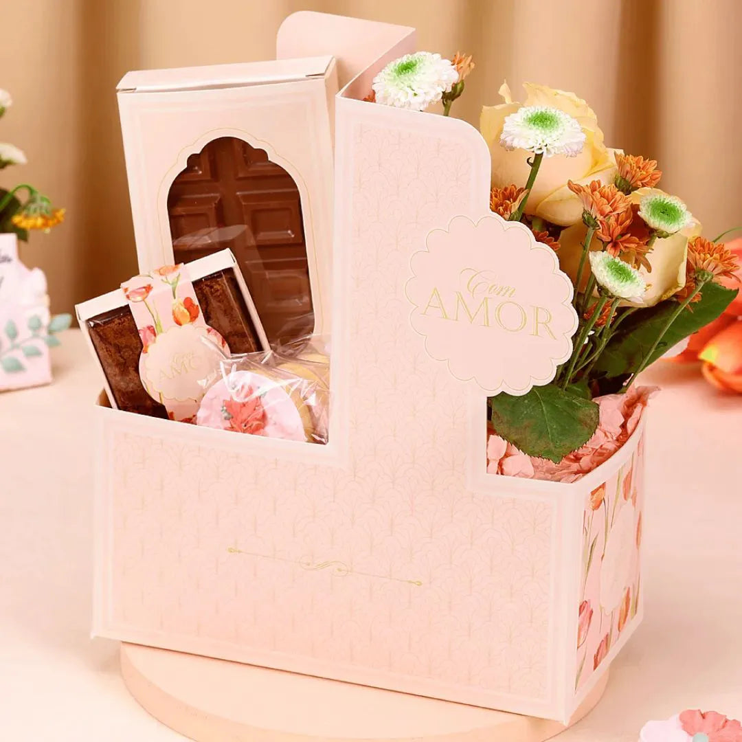 Cestinha Com Amor Tulipas- kit com 10 unidades