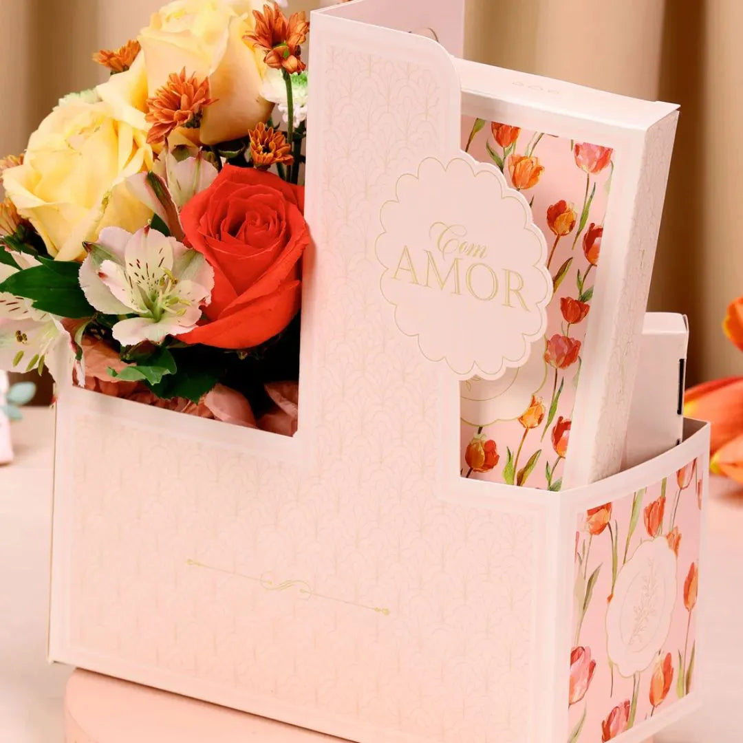 Cestinha Com Amor Tulipas- kit com 10 unidades