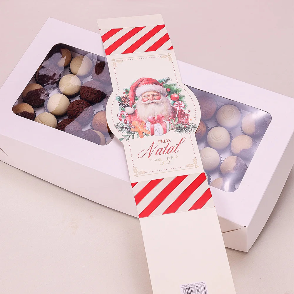 Cinta para Caixa Delivery 25, 35 e 50 doces Bom Velhinho (10 unidades)