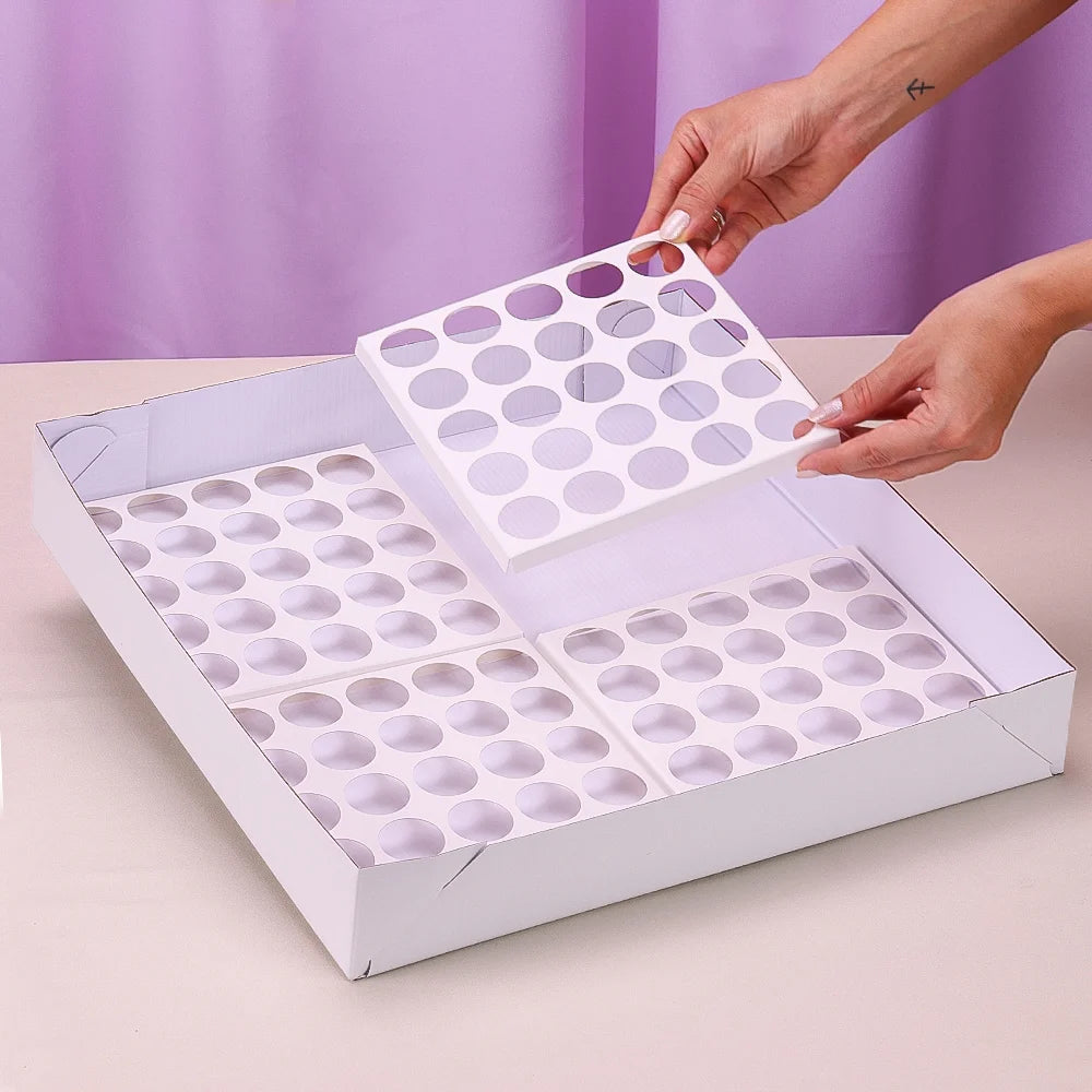 Caixa para 100 Doces com Visor e Berço Branco (10 unidades)