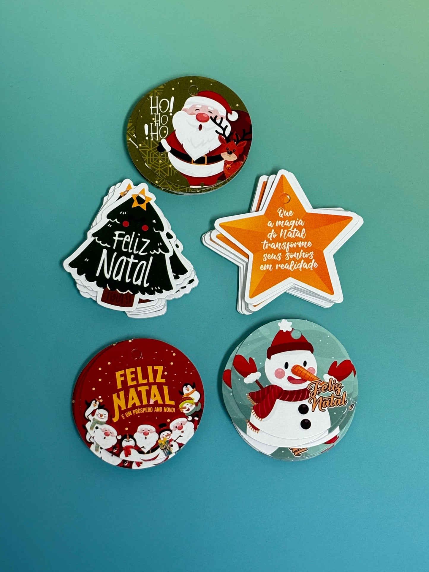 Tags fofas Natal Estrela (100 unidades)