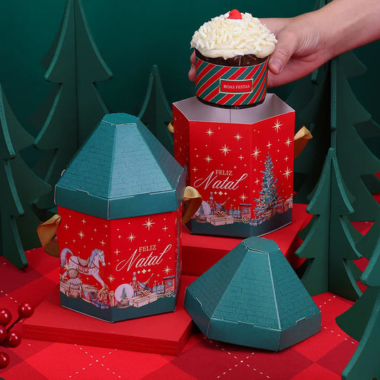 Casinha para Mini Panetone Tradição (5 unidades) Vintage