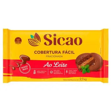 Cobertura Fracionada Fácil Sabor Chocolate ao Leite - Barra 2,1kg SICAO