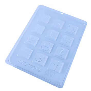Forma de PVC Tabletinho Quadrado Páscoa Unidade 10612 BWB