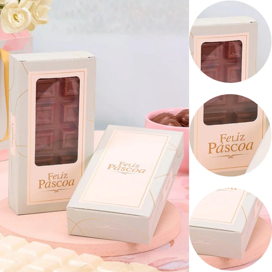 CAIXAS PARA BARRA PÁSCOA 300G C/ VISOR CELEBRAR 5551- 10 UNIDADES