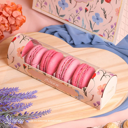 Caixa para Macarons  ou 5 doces Carinho (10 unidades) Modelo: 3225