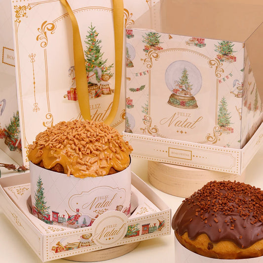 Caixa para Panetone 500g com Tampa de Acetato Candura (5 unidades)