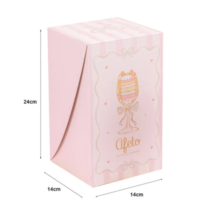 Caixa para Bolo na Taça - Rosa (5 unidades)- Somente caixas