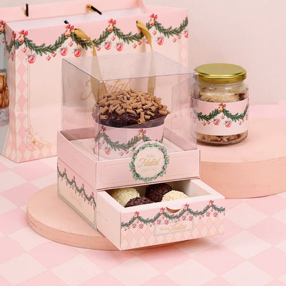 Caixa com Gaveta para Mini Panetone e 4 Doces Doce Natal (5 unidades)