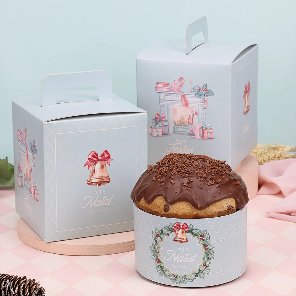 Caixa para Panetone Fechado Doce Natal (10 unidades)