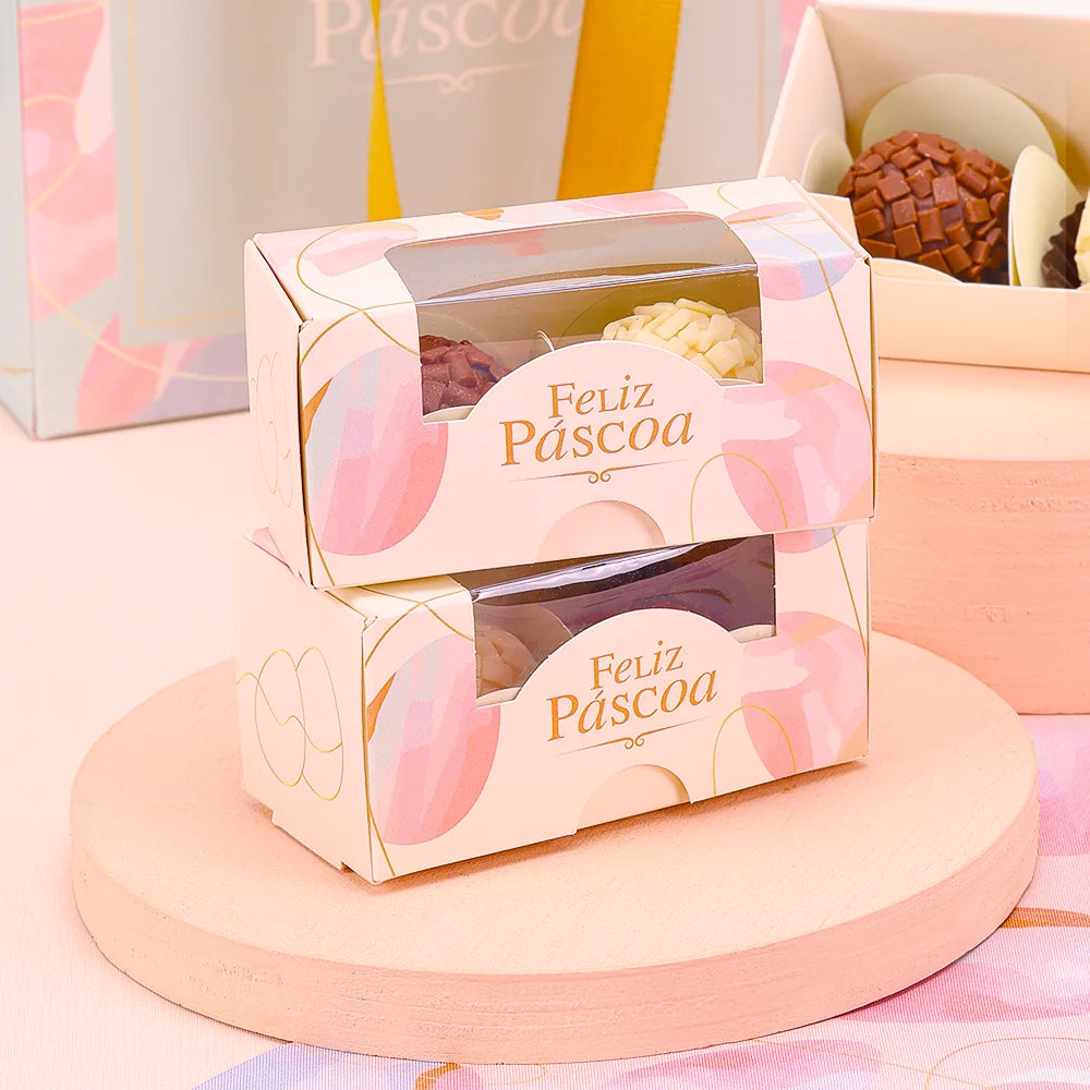 CAIXA PARA 2 DOCES COM VISOR CELEBRAR (10 UNIDADES)