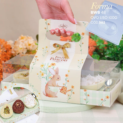 CAIXA PARA TRIO DE OVOS 100g COM ALCA FLORIR (10 unidades)