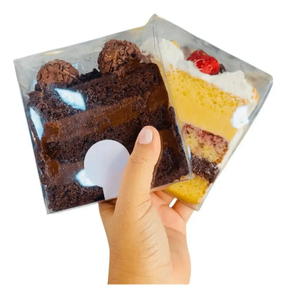 EMBALAGEM SLICE CAKE ACETATO- BOLO FATIA (KIT COM 10 UNIDADES) 11X12X3 CM