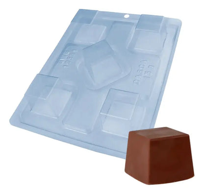 Forma Caixa Quadrada Chocolate Bombom Acetato Silicone 10591