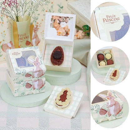 Caixa com Visor para 4 Doces ou 1 Mini Ovo 50g florir (10 unidades)