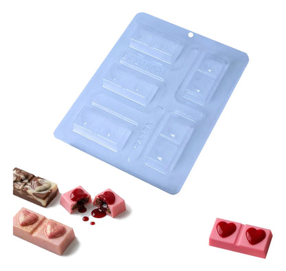 Forma Para Chocolate Bwb Especial C/ Silicone 3 Partes- Bombom Duo De Amor 10631
