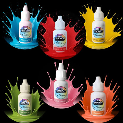 Ink Sugar - Tinta Alimentícia Confeitaria -6 Cores  (15 ml cada)