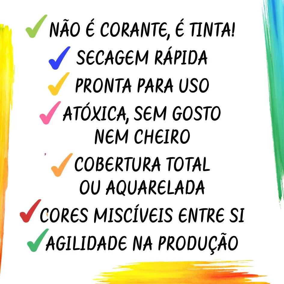 Ink Sugar - Tinta Alimentícia Confeitaria -6 Cores  (15 ml cada)