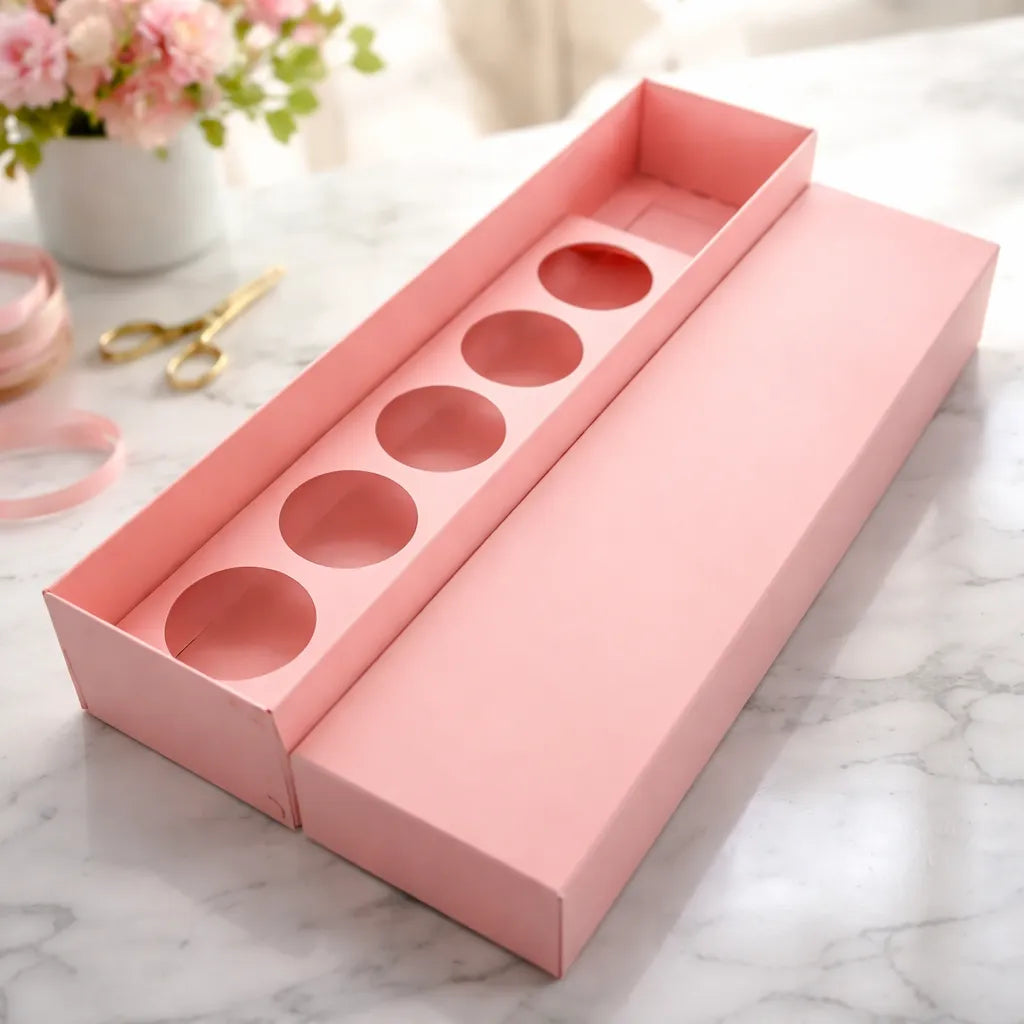 CAIXA PARA ROSA + 6 DOCES (KIT COM 10 UNIDADES)