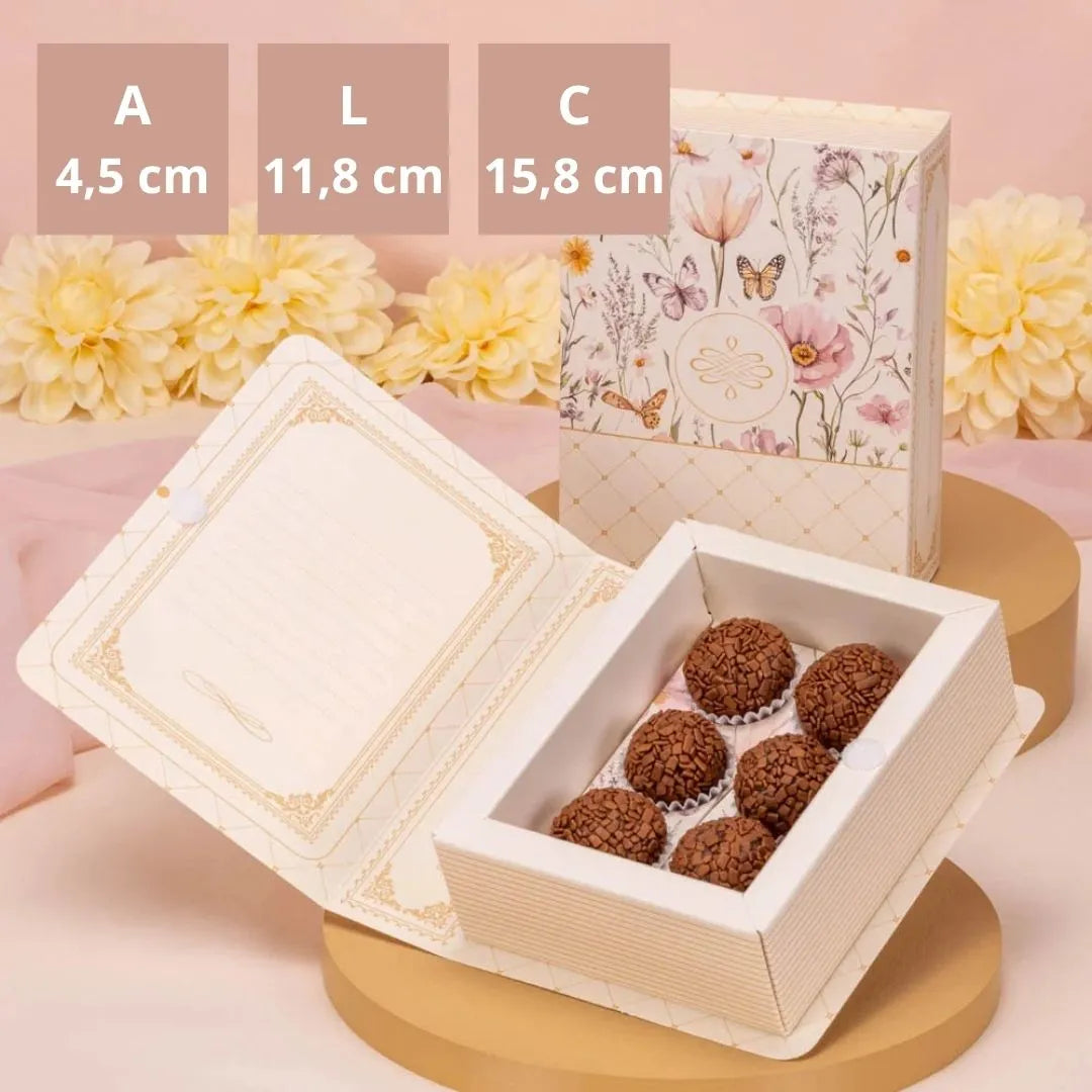 Caixa Livro P/6 Doces 4,5x11,8x15,8cm-  5877 Mães  2026 (5 unidades)