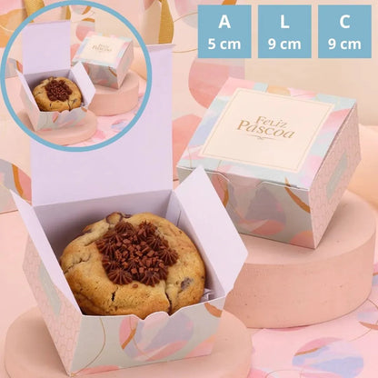 CAIXA P/ COOKIE PÁSCOA 9X9X5CM CELEBRAR 5706 ( 10UNIDADES )