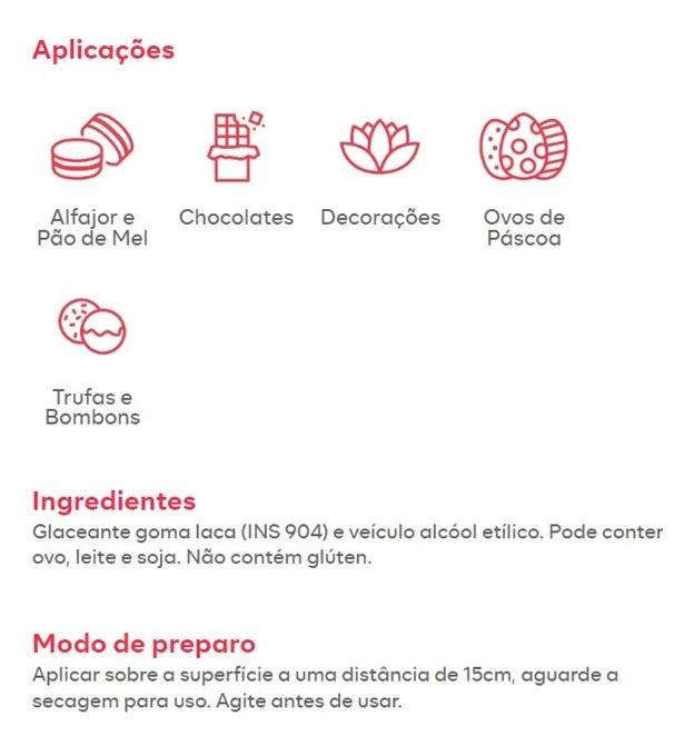 Brilho Para Chocolate 50ml Mix (1 UNIDADE)