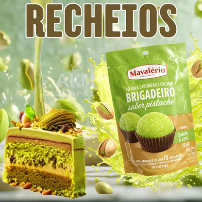 Saborizante Em Pó Preparo Brigadeiro Pistache 45g Mavalério