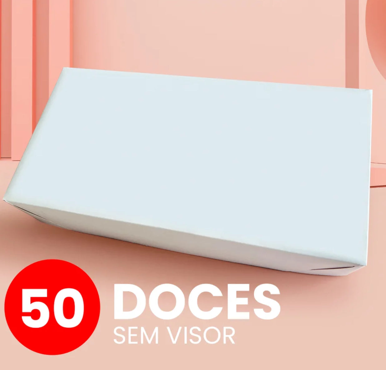 Caixa para 50 Doces sem Visor Branca (10 unidades)