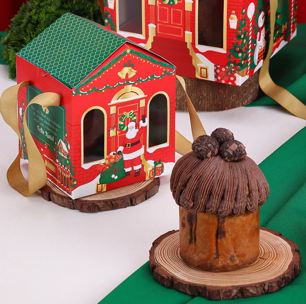 Casinha do Noel Mini Panetone (10 unidades)