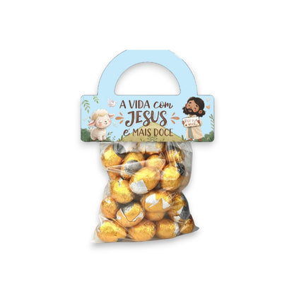 25 Solapas com Saquinhos 10x15 - Cristão - Foi por você