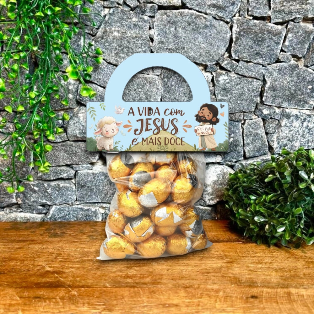 25 Solapas com Saquinhos 10x15 - Cristão - Foi por você