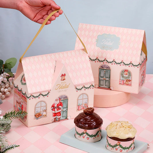 Casinha para 2 Mini Panetones Doce Natal (5 unidades)