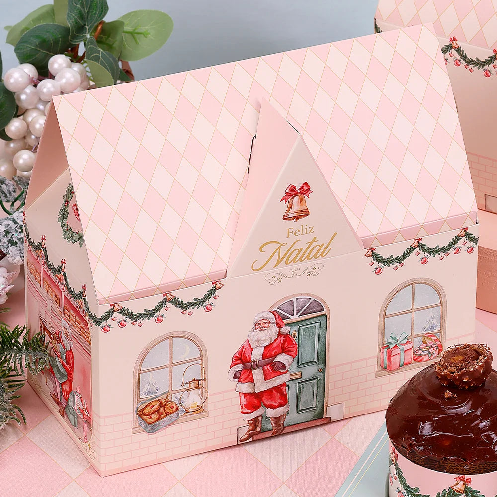 Casinha para 2 Mini Panetones Doce Natal (5 unidades)